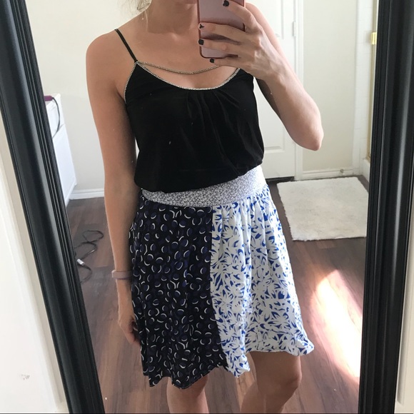 Anthropologie Dresses & Skirts - Anthropologie Maeve blue and white 100% silk skirt